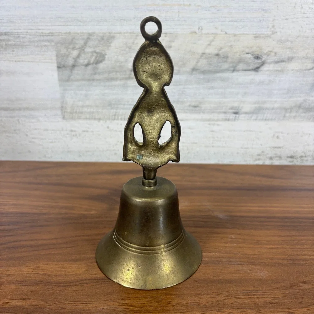 Brass Victorian Lady Bell Early 20th Century 7